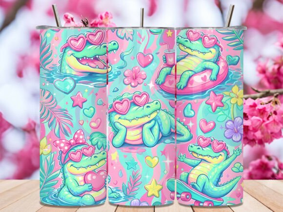 Download Pastel Alligator Pink Summer Tumbler PNG - Tumbler png Collection