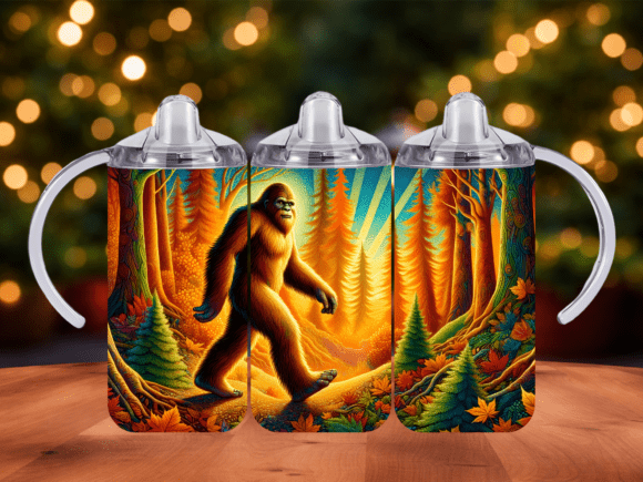 Download Bigfoot Forest Sunset Kids Tumbler Wrap - Kids tumbler wrap Collection