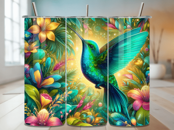 Download Vibrant Hummingbird Tropical Tumbler PNG - Tumbler png Collection