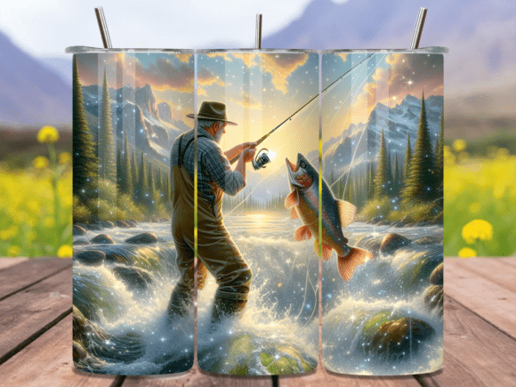 Download Mountain River Trout Fishing Tumbler PNG - Tumbler png Collection