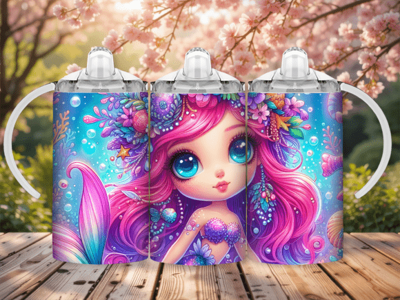 Download Mermaid Hair Sippy Cup Kids Tumbler Wrap - Premium Resources