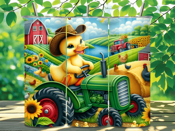 Download Farm Duck on Tractor Kids Tumbler Wrap - Kids tumbler wrap Collection