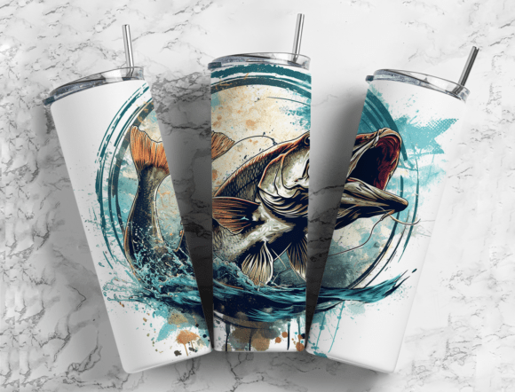 Download Bass Fishing Tumbler PNG , Sublimation F - Premium Resources