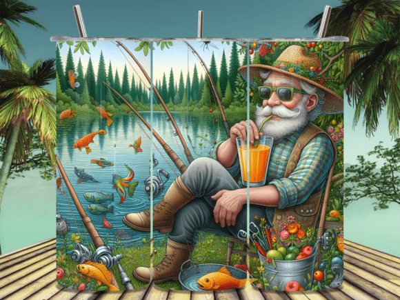 Download Fishing Adventure Scene Tumbler Wrap PNG - Adventure scene Collection