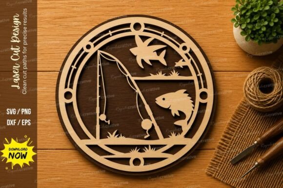Download Fishing Adventure Scene Laser Cut SVG Fi - Adventure scene Collection