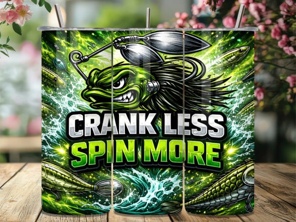 Download Crank Less Spin More Fishing Tumbler PNG - Tumbler png Collection
