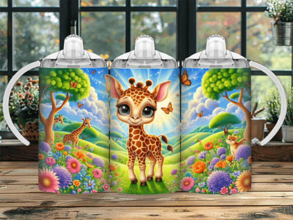 Download Spring Garden Giraffe Kids Tumbler Wrap - Kids tumbler wrap Collection