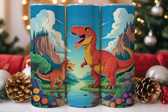 Download Dinosaur Adventure Scene 20oz Wrap - Adventure scene Collection