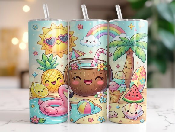 Download Summer Beach Kawaii Tropical Tumbler PNG - Tumbler png Collection