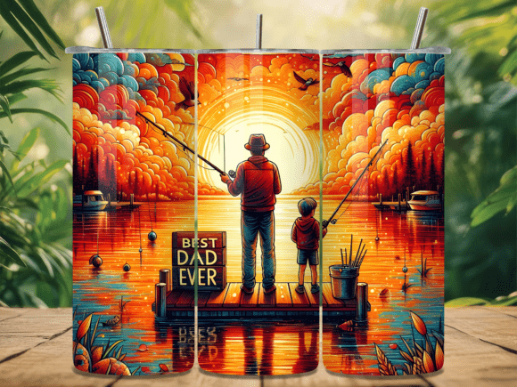Download Best Dad Ever Sunset Fishing Tumbler Png - Tumbler png Collection