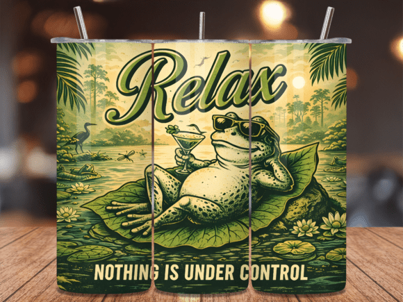 Download Funny Relaxing Frog Tropical Tumbler PNG - Tumbler png Collection