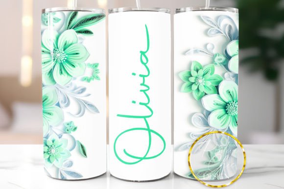 Download Custom Name Tumbler PNG Flowers Design - Tumbler png Collection