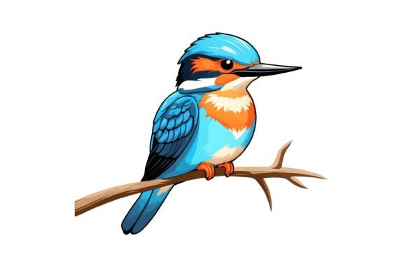 Download Kingfisher Bird Illustration Png - Bird illustration png Collection